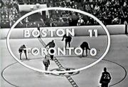 Face-off after  scored Boston's 11th goal, January 18, 1964.