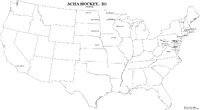 A map of all ACHA D2 women's hockey teams.