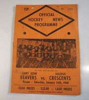 Halifax Crescents game program January 24, 1948
