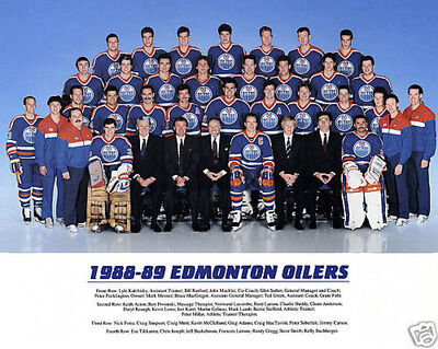 The group team photo of the Edmonton Oilers from the 1983-84