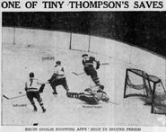 Tiny Thompson save, March 16, 1937.