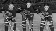 Reg, Max and Doug Bentley formed the first all-brother line to be credited with a goal and both assists, January 3, 1943.