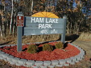Ham Lake Park sign.
