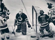 Don Borgeson scores on Jim Shaw, November 13, 1975.