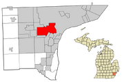 Deaborn, Michigan on a map.