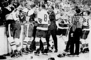 Bruins and Seals brawl on Christmas 1967.