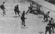 1938-Feb15-Bauer goal-Maroons.jpg (104 KB) Bobby Bauer scores the Bruins second goal, February 15, 1938.