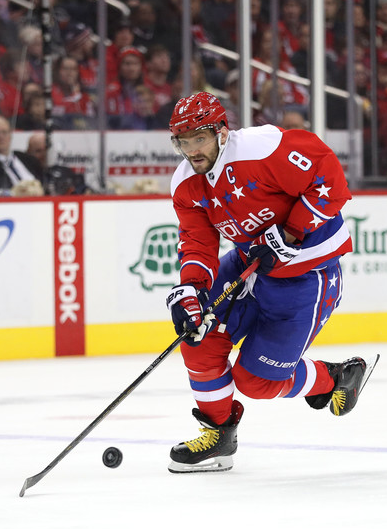 Winter Olympics, Russia Alexander Ovechkin in action vs Czech