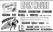 62-63SJHLReginaExhGameAd.jpg (61 KB) Pre-season @ Regina