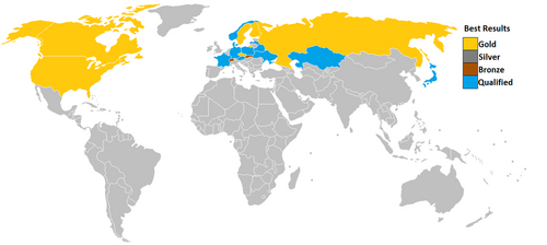 Map of countries' best results