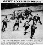 The Americans smothering defense, December 26, 1937.