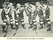 Bruins' defence 1939-40, Clapper, Jack Crawford, Jack Portland, Jack Shewchuk.