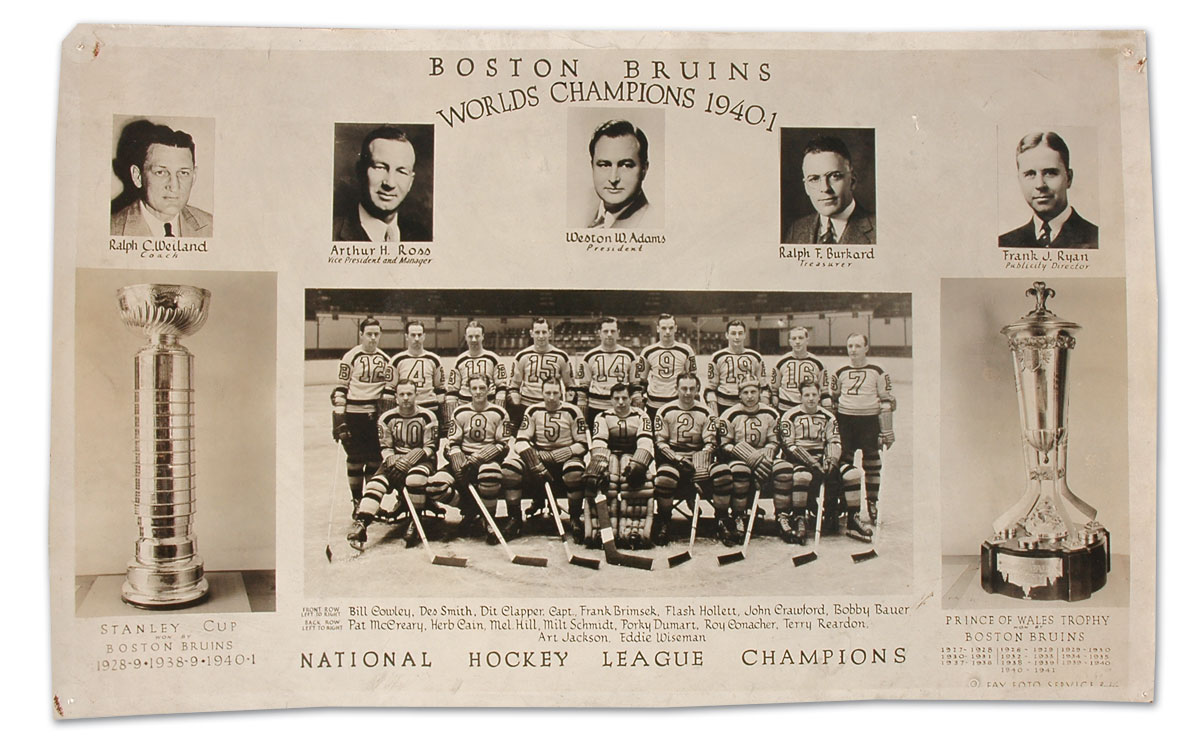 NHL Boston Bruins 1940-41 uniform and jersey original art – Heritage Sports  Art