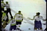 Derek Sanderson throws Ray McKay's jersey into the crowd, November 21, 1969.