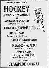 Calgary game ads for mid-December