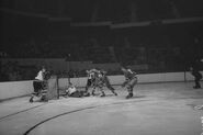 Ted Kennedy scores on Jim Henry, February 11, 1954.