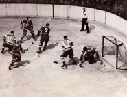 Ray Timgren scores in Game 5 of the 1949 Semi-finals.