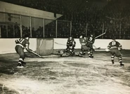Action around Tiny Thompson, Game 1 of the 1939 Semi-finals, March 28, 1939.