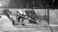 Bronco Horvath scores on Johnny Bower, January 10, 1959.