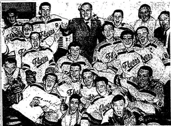 Barrie Flyers celebrate winning the final.