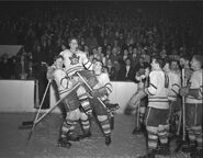 Barilko lauded after scoring the 1951 Cup winning goal.