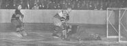 Shorty Green scores the irst goal at MSG on Herb Rhéaume.