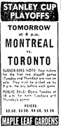 62-63NHLSFTorontoGameAd.jpg (45 KB) Semi Final