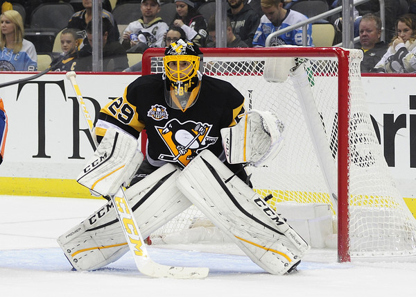 Pittsburgh Penguins #29 Marc-Andre Fleury Light Blue Jersey on