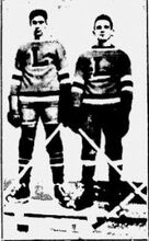 Two members of the Lafontaine Bleus team in uniform.