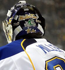 Miller's helmet with the words "Matt Man"