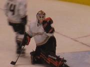 Bryzgalov warming up during the 2007 playoffs.