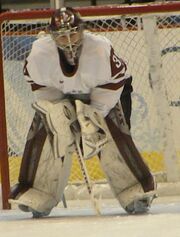 Goaltender  appeared in all six games for Latvia.