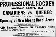 Jan. 6. Since the pro game was postponed, the City League games became the Arena's opening games.