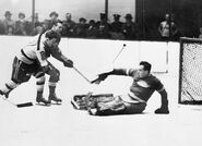 Bobby Bauer scores the Cup winner at 8:43 of the second period, Game 4 on April 12, 1941.