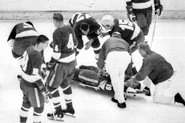 Bill Masterton being stretchered off, January 13, 1968.