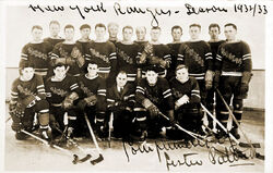 The 1932-33 New York Rangers team picture autographed by Lester Patrick