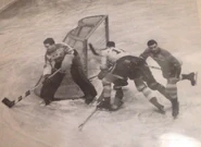Alfie Moore in action against the Maple Leafs, Game 2 of the 1939 Quarter-finals, March 23, 1939.