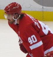 Henrik Zetterberg crouching