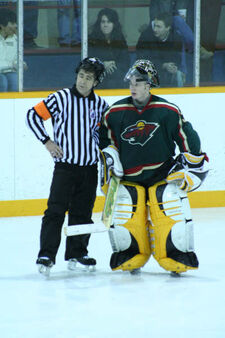 King goalie with GMHL Official (2007)