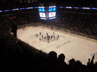 Winnipeg Jets first home victory celebration