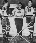 Gordie Bruce, Cooney Weiland, Terry Reardon, January 1941.