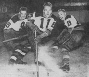 Bruins 1937-38 third line - Leroy Goldsworthy, Gord Pettinger, Art Jackson.