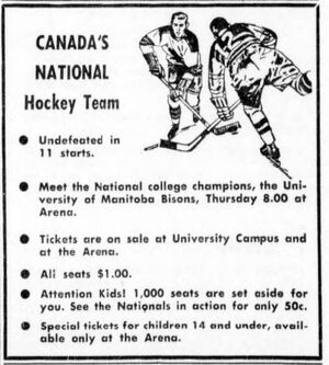 November 18, 1965: Bisons v Canada Nats