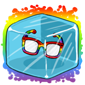 Rainbow Hipster Glasses Ice Cube