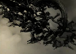 Jerrod jumping into the portal (from the intro movie)