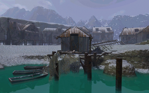 Frozen Easthaven as depicted in the in-game loading screen
