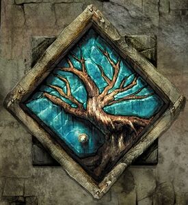 The Great Oak depicted in the Icewind Dale game's logo