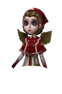 A card sprite of an unreleased B-Tier angel costume with a red and white color scheme from the game files
