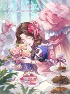 "My kind of afternoon. One hand for tea, seven for... well, everything else. The only web I'm spinning today is a pink one. Happy Character Day to me." - Soul Weaver's 2026 Global Character Day Artwork (Twitter)