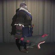 The costume's right side view